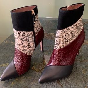 BCBGMAXARIA Merrill Stiletto Booties - Red, White and Black - Woman's Size 7.